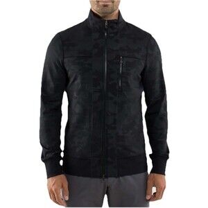 Lululemon Men’s Post Gravity Full Zip Jacket Lay Low Camo Emboss Black XL